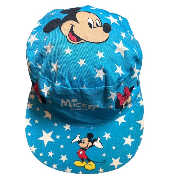 Fresh Caps Other - Vintage Walt Disney Co Mickey Mouse Minnie Stars Goofy blue Painters Hat 80 Rare